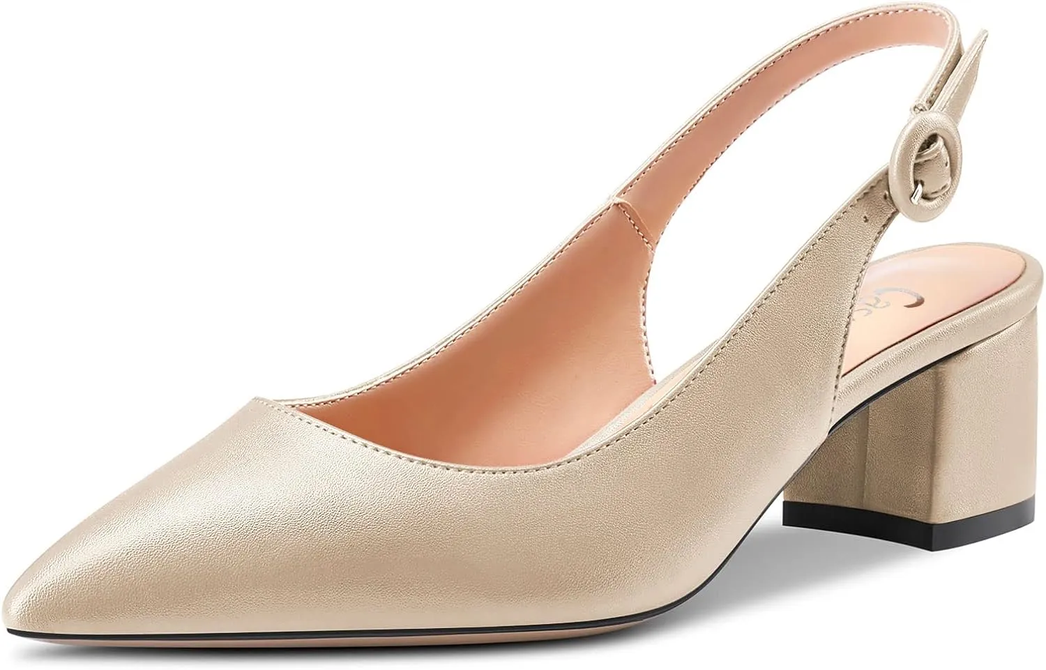 Castamere Women Chunky Block Low Heel Pointed Toe Slingback Pumps Slip-on Classic Dress Office 2.0 Inches Heels