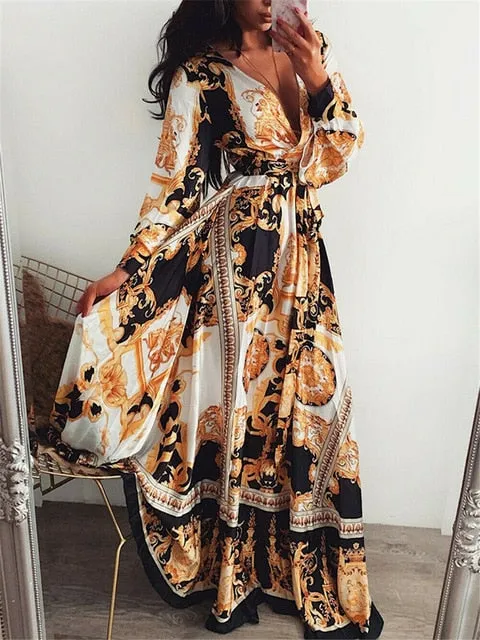 Elegant Women Sexy Boat Neck Glitter Deep V Neck Dress