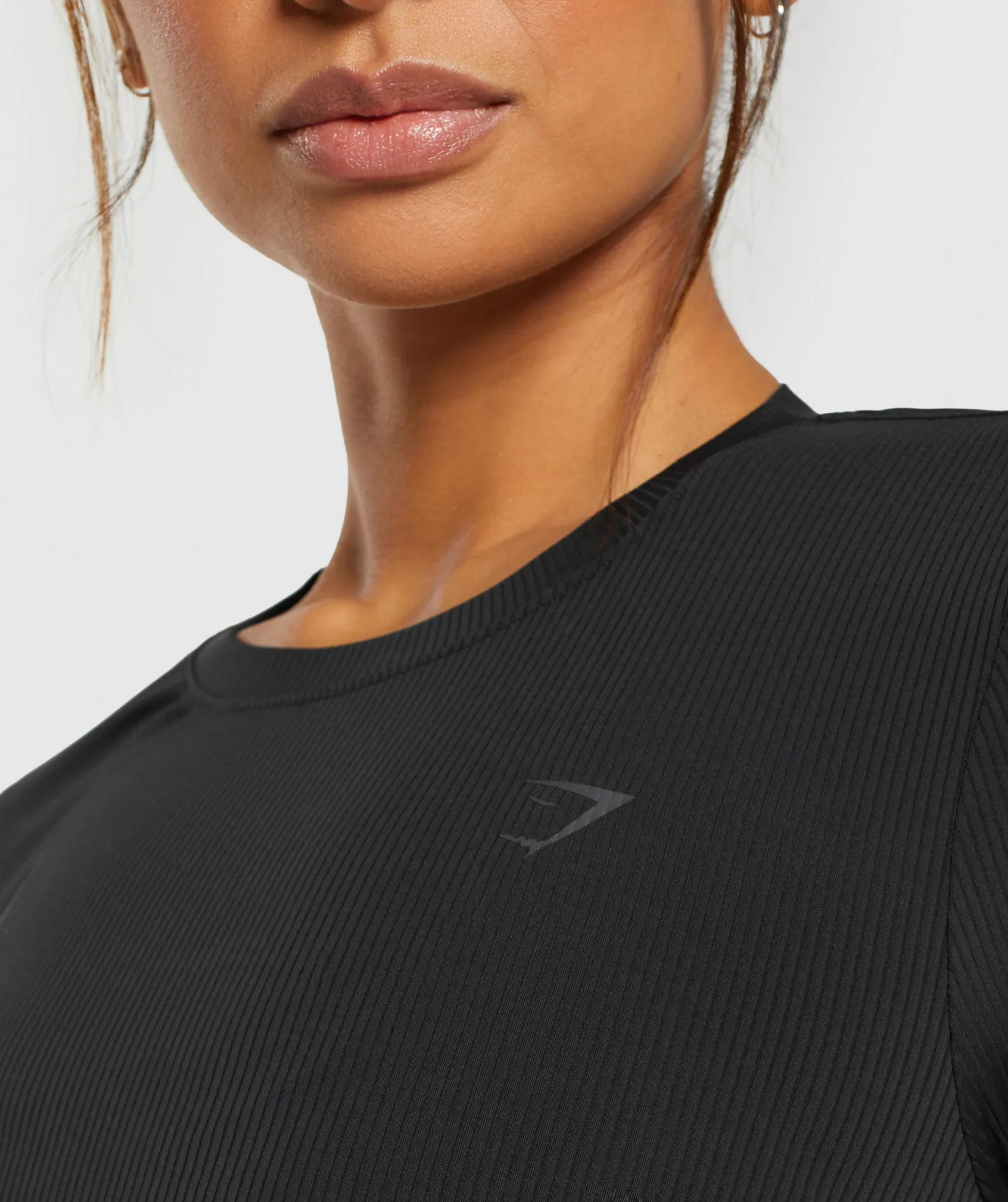 Gymshark Elevate Long Sleeve Ruched Top - Black