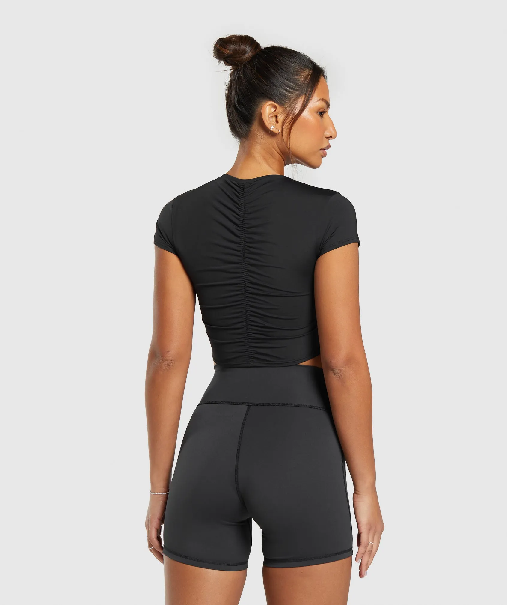 Gymshark Elevate Ruched Crop Top - Black