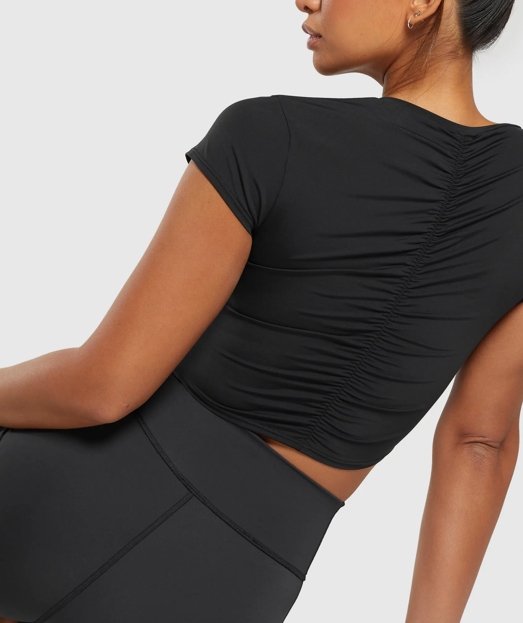 Gymshark Elevate Ruched Crop Top - Black