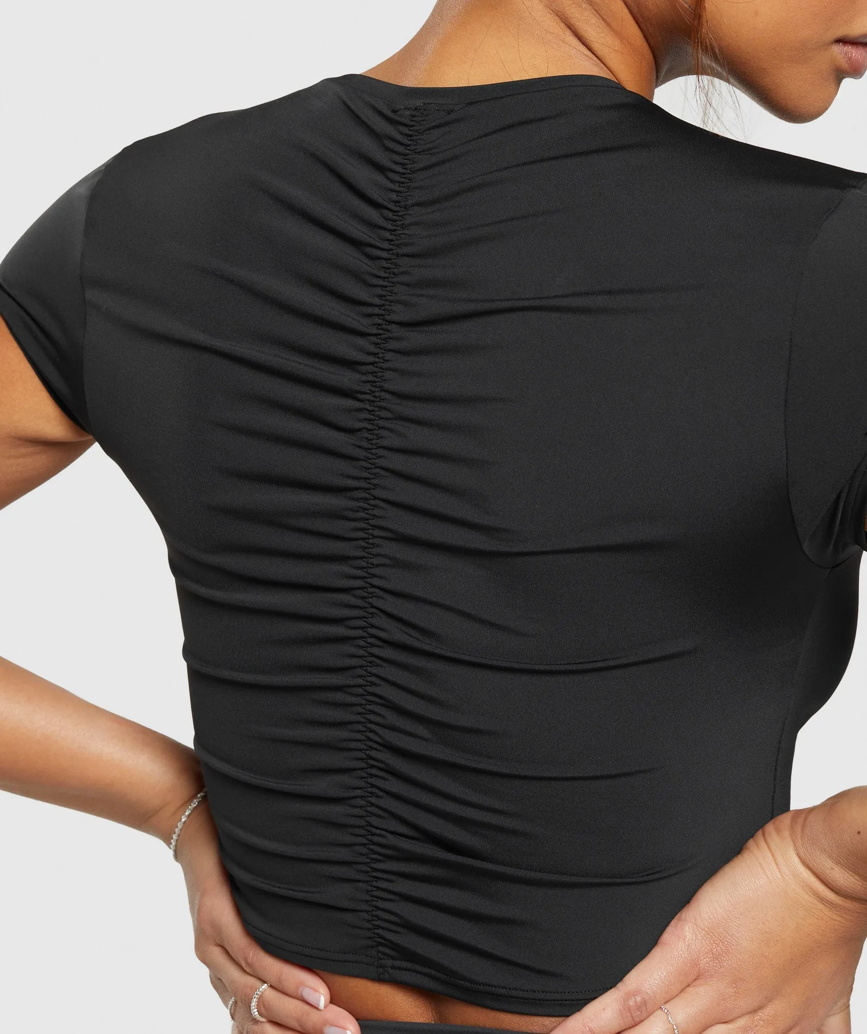Gymshark Elevate Ruched Crop Top - Black