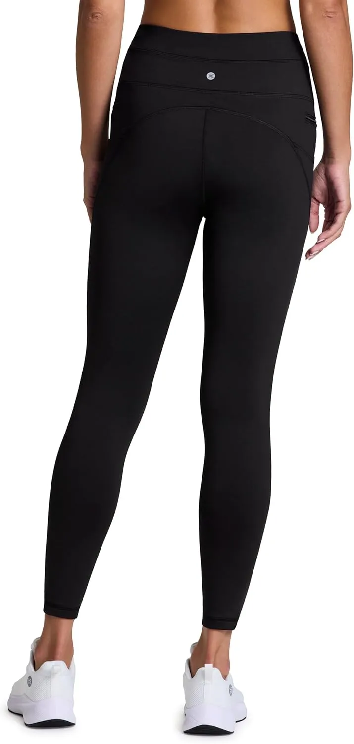 RBX Fleece-Lined Leggings for Women Yoga Pants with Pockets Gym Pants for Cold Weather Full-Length Leggings for Running Yoga